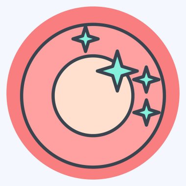 Simge göz kırpması. Temizlik sembolüyle ilgili. renk arkadaşı stili. Basit dizayn edilebilir. Basit resimleme