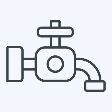 Simge Musluğu. Temizlik sembolüyle ilgili. Sıra tarzı. Basit dizayn edilebilir. Basit resimleme