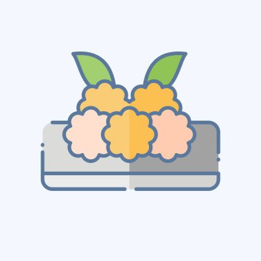 İkon Türk Köftesi. Türkiye sembolü ile ilgili. Karalama stili. Basit dizayn edilebilir. Basit resimleme