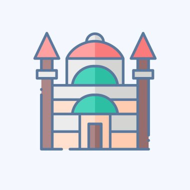 Simge Mavi Cami. Türkiye sembolü ile ilgili. Karalama stili. Basit dizayn edilebilir. Basit resimleme