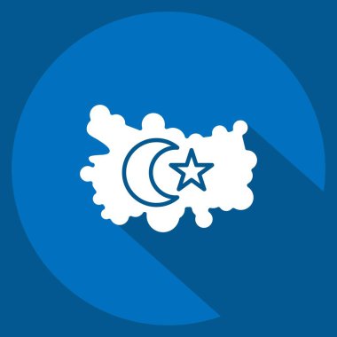 Simge Hindi Haritası. Türkiye sembolü ile ilgili. Uzun gölge tarzı. Basit dizayn edilebilir. Basit resimleme