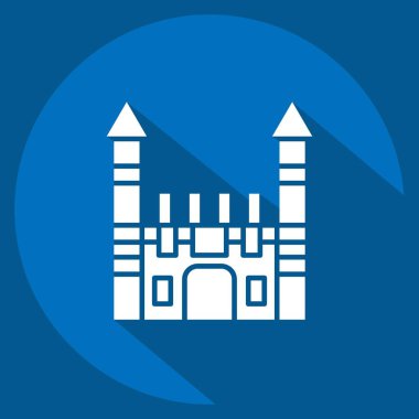 Icon Toplapi Sarayı. Türkiye sembolü ile ilgili. Uzun gölge tarzı. Basit dizayn edilebilir. Basit resimleme