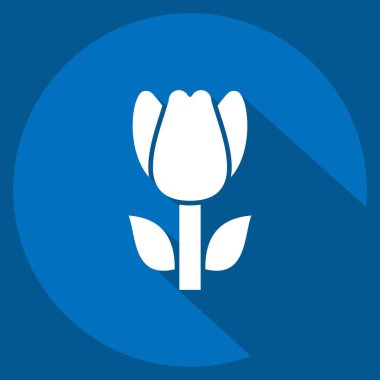 Simge Tulip. Türkiye sembolü ile ilgili. Uzun gölge tarzı. Basit dizayn edilebilir. Basit resimleme