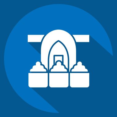 Icon Baharat Pazarı. Türkiye sembolü ile ilgili. Uzun gölge tarzı. Basit dizayn edilebilir. Basit resimleme