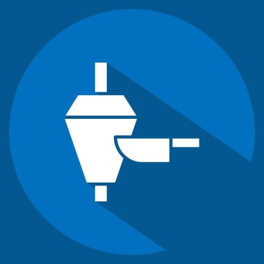 Icon Doner Kebabı. Türkiye sembolü ile ilgili. Uzun gölge tarzı. Basit dizayn edilebilir. Basit resimleme