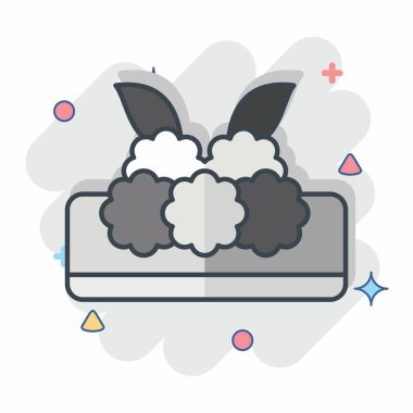 İkon Türk Köftesi. Türkiye sembolü ile ilgili. Çizgi roman. Basit dizayn edilebilir. Basit resimleme