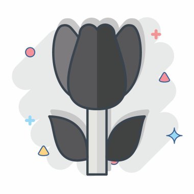 Simge Tulip. Türkiye sembolü ile ilgili. Çizgi roman. Basit dizayn edilebilir. Basit resimleme