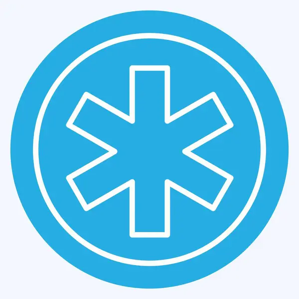 Simgesel Acil Servis. Dünya Kanseri sembolüyle ilgili. Mavi gözlü. Basit dizayn edilebilir. Basit resimleme