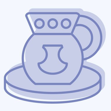 İkon Ayran. Türkiye sembolü ile ilgili. İki ton stili. Basit dizayn edilebilir. Basit resimleme