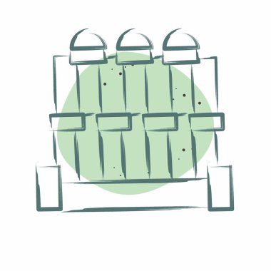 Efes 'in Icon Şehri. Türkiye sembolü ile ilgili. Renkli Leke Biçimi. Basit dizayn edilebilir. Basit resimleme