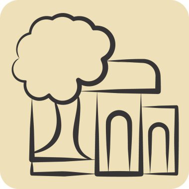 Bakire Mory 'nin Icon Evi. Türkiye sembolü ile ilgili. El çizimi tarzı. Basit dizayn edilebilir. Basit resimleme