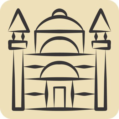 Simge Mavi Cami. Türkiye sembolü ile ilgili. El çizimi tarzı. Basit dizayn edilebilir. Basit resimleme