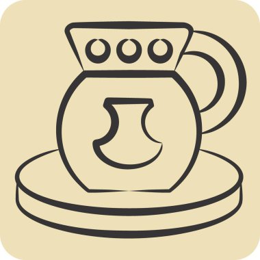 İkon Ayran. Türkiye sembolü ile ilgili. El çizimi tarzı. Basit dizayn edilebilir. Basit resimleme