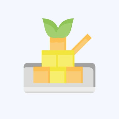 İkon Türk Lokumu. Türkiye sembolü ile ilgili. Düz stil. Basit dizayn edilebilir. Basit resimleme