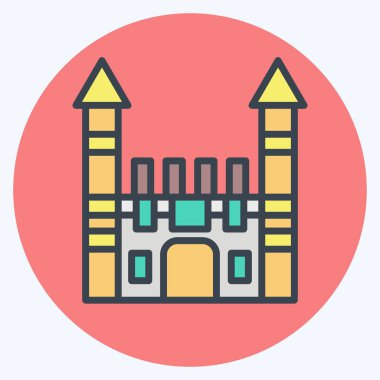 Icon Toplapi Sarayı. Türkiye sembolü ile ilgili. renk arkadaşı stili. Basit dizayn edilebilir. Basit resimleme