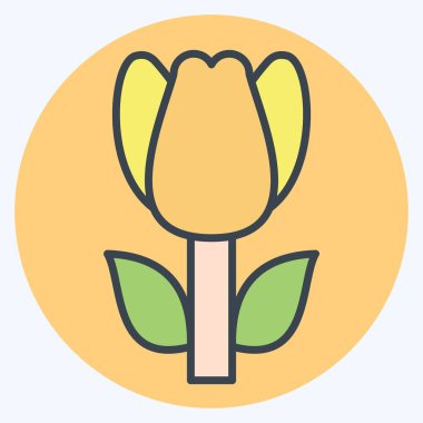 Simge Tulip. Türkiye sembolü ile ilgili. renk arkadaşı stili. Basit dizayn edilebilir. Basit resimleme