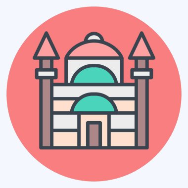 Simge Mavi Cami. Türkiye sembolü ile ilgili. renk arkadaşı stili. Basit dizayn edilebilir. Basit resimleme