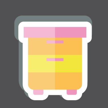 Çıkartma dolabı. Bilgisayar sembolüyle ilgili. Basit dizayn edilebilir. Basit resimleme