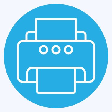 Simge Yazıcısı. Bilgisayar sembolüyle ilgili. Mavi gözlü. Basit dizayn edilebilir. Basit resimleme