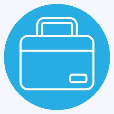 Simge Laptop Çantası. Bilgisayar sembolüyle ilgili. Mavi gözlü. Basit dizayn edilebilir. Basit resimleme