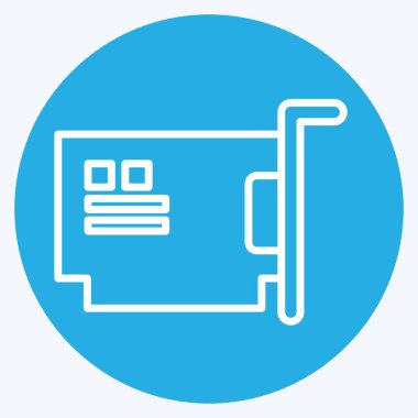 Simge Donanımı. Bilgisayar sembolüyle ilgili. Mavi gözlü. Basit dizayn edilebilir. Basit resimleme