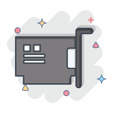 Simge Donanımı. Bilgisayar sembolüyle ilgili. Çizgi roman. Basit dizayn edilebilir. Basit resimleme