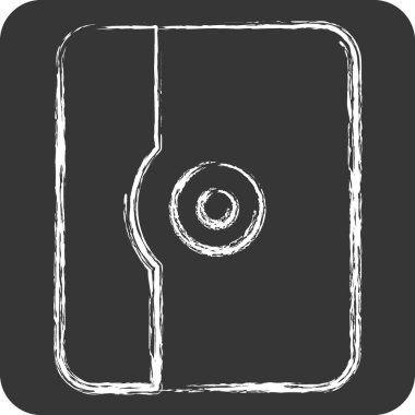 Simge Tableti Davası. Bilgisayar sembolüyle ilgili. Tebeşir stili. Basit dizayn edilebilir. Basit resimleme