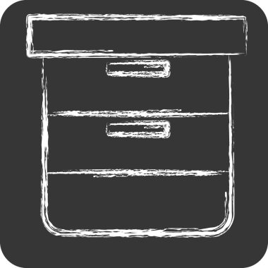 Simge Kabinesi. Bilgisayar sembolüyle ilgili. Tebeşir stili. Basit dizayn edilebilir. Basit resimleme