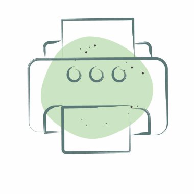 Simge Yazıcısı. Bilgisayar sembolüyle ilgili. Renkli Leke Biçimi. Basit dizayn edilebilir. Basit resimleme