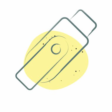 Simge flaş diski. Bilgisayar sembolüyle ilgili. Renkli Leke Biçimi. Basit dizayn edilebilir. Basit resimleme