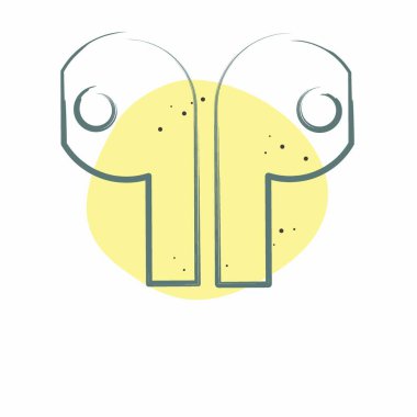 Simge Kulaklıklar. Bilgisayar sembolüyle ilgili. Renkli Leke Biçimi. Basit dizayn edilebilir. Basit resimleme