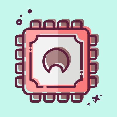 Simge İşlemcisi. Bilgisayar sembolüyle ilgili. MBE tarzı. Basit dizayn edilebilir. Basit resimleme