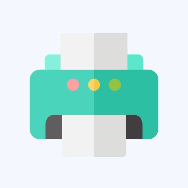 Simge Yazıcısı. Bilgisayar sembolüyle ilgili. Düz stil. Basit dizayn edilebilir. Basit resimleme