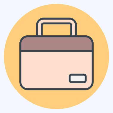 Simge Laptop Çantası. Bilgisayar sembolüyle ilgili. renk arkadaşı stili. Basit dizayn edilebilir. Basit resimleme