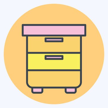 Simge Kabinesi. Bilgisayar sembolüyle ilgili. renk arkadaşı stili. Basit dizayn edilebilir. Basit resimleme