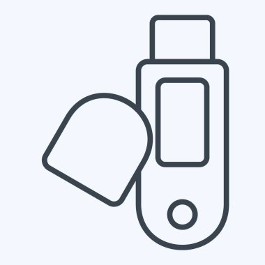 Simge Usb. Bilgisayar sembolüyle ilgili. Sıra tarzı. Basit dizayn edilebilir. Basit resimleme