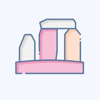 Icon Stonehenge. Kelt sembolüyle ilgili. Karalama stili. Basit dizayn edilebilir. Basit resimleme