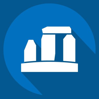 Icon Stonehenge. Kelt sembolüyle ilgili. Uzun gölge tarzı. Basit dizayn edilebilir. Basit resimleme