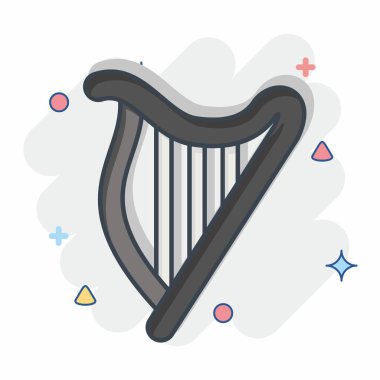 Simge Harp. Kelt sembolüyle ilgili. Çizgi roman. Basit dizayn edilebilir. Basit resimleme