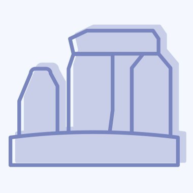 Icon Stonehenge. Kelt sembolüyle ilgili. İki ton stili. Basit dizayn edilebilir. Basit resimleme