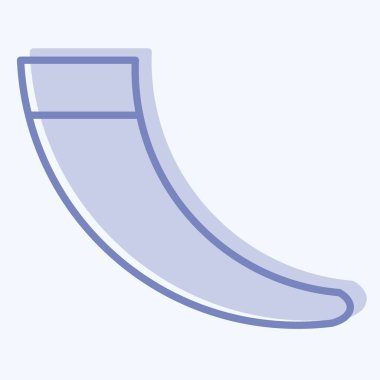 Simge boynuzu. Kelt sembolüyle ilgili. İki ton stili. Basit dizayn edilebilir. Basit resimleme