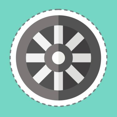 Etiket çizgisi tekerleği kesti. Kelt sembolüyle ilgili. Basit dizayn edilebilir. Basit resimleme