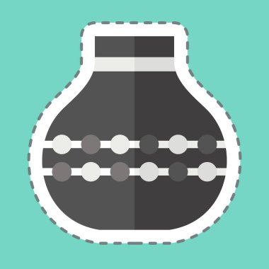 Çıkartma çizgisi vazoyu kesti. Kelt sembolüyle ilgili. Basit dizayn edilebilir. Basit resimleme