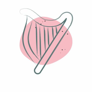 Simge Harp. Kelt sembolüyle ilgili. Renkli Leke Biçimi. Basit dizayn edilebilir. Basit resimleme