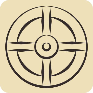 Simge Kalkanı. Kelt sembolüyle ilgili. El çizimi tarzı. Basit dizayn edilebilir. Basit resimleme