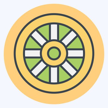 Simge Tekerleği. Kelt sembolüyle ilgili. renk arkadaşı stili. Basit dizayn edilebilir. Basit resimleme