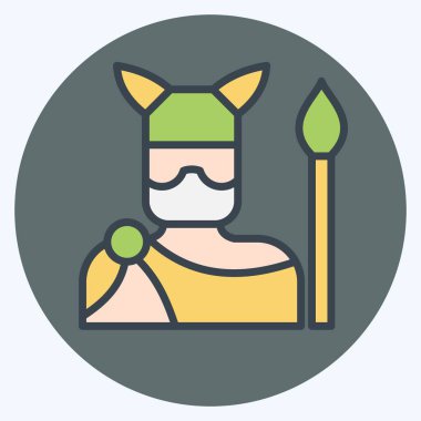 Simge Savaşçısı. Kelt sembolüyle ilgili. renk arkadaşı stili. Basit dizayn edilebilir. Basit resimleme