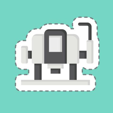 Etiket hattı Wood Router 'ı kesti. İnşaat sembolüyle ilgili. Basit dizayn edilebilir. Basit resimleme