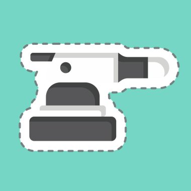 Çıkartma çizgisi cilacıları kesti. İnşaat sembolüyle ilgili. Basit dizayn edilebilir. Basit resimleme