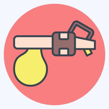 Simge Süpürgesi. İnşaat sembolüyle ilgili. renk arkadaşı stili. Basit dizayn edilebilir. Basit resimleme